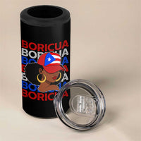 Puerto Rico Boricua Girl  Proud Puerto Rican Hispanic Heritage 4 in 1 Can Cooler Tumbler - Wonder Print Shop