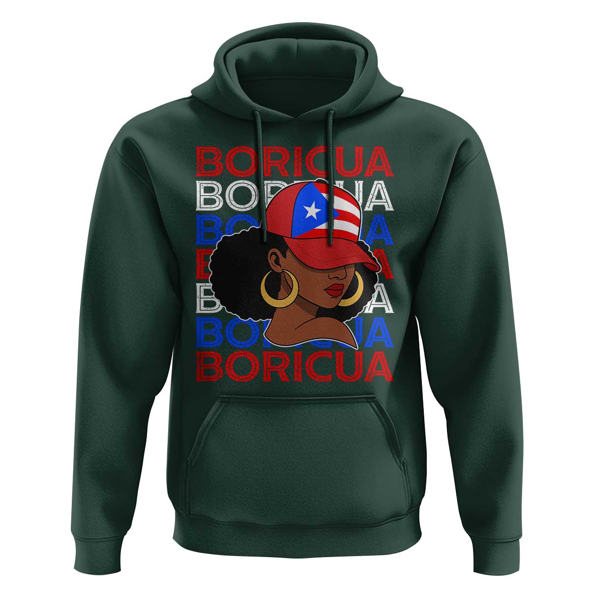 Puerto Rico Boricua Girl  Proud Puerto Rican Hispanic Heritage Hoodie - Wonder Print Shop