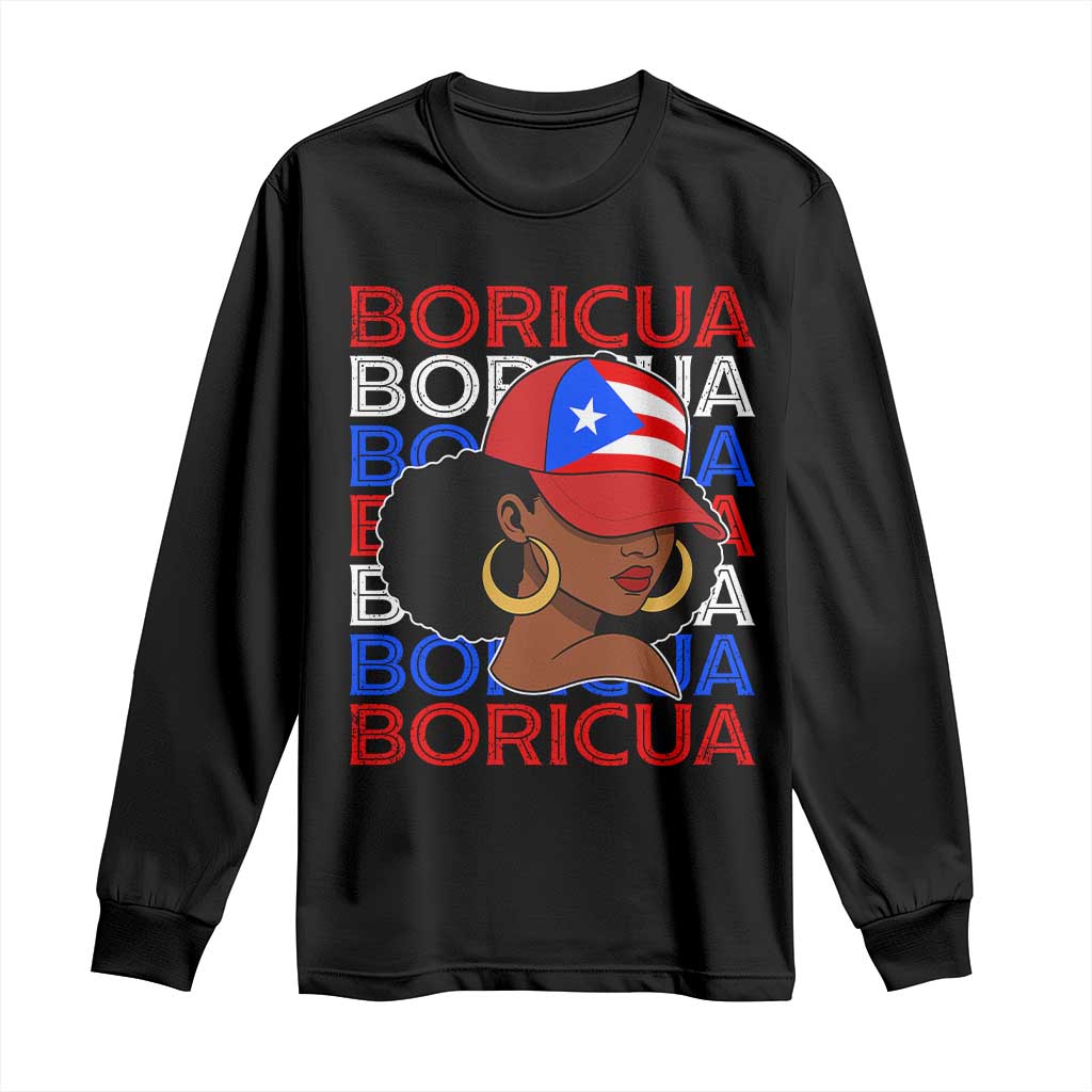 Puerto Rico Boricua Girl  Proud Puerto Rican Hispanic Heritage Long Sleeve Shirt - Wonder Print Shop