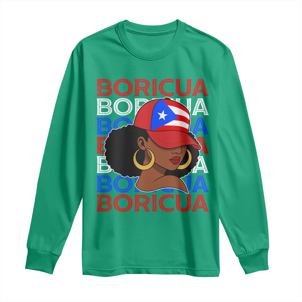 Puerto Rico Boricua Girl  Proud Puerto Rican Hispanic Heritage Long Sleeve Shirt - Wonder Print Shop
