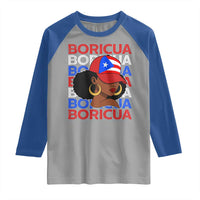 Puerto Rico Boricua Girl  Proud Puerto Rican Hispanic Heritage Raglan Shirt - Wonder Print Shop