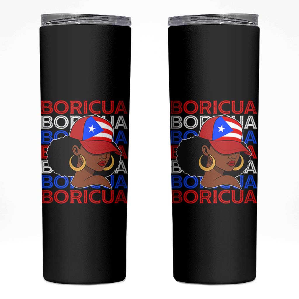 Puerto Rico Boricua Girl  Proud Puerto Rican Hispanic Heritage Skinny Tumbler - Wonder Print Shop