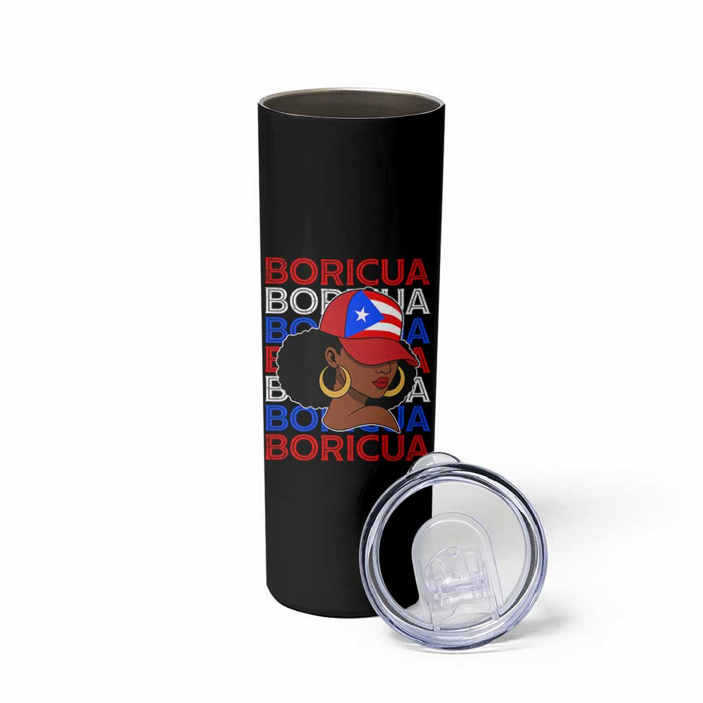 Puerto Rico Boricua Girl  Proud Puerto Rican Hispanic Heritage Skinny Tumbler - Wonder Print Shop