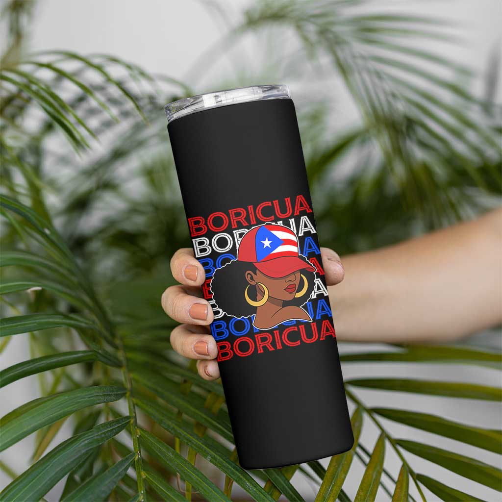 Puerto Rico Boricua Girl  Proud Puerto Rican Hispanic Heritage Skinny Tumbler - Wonder Print Shop