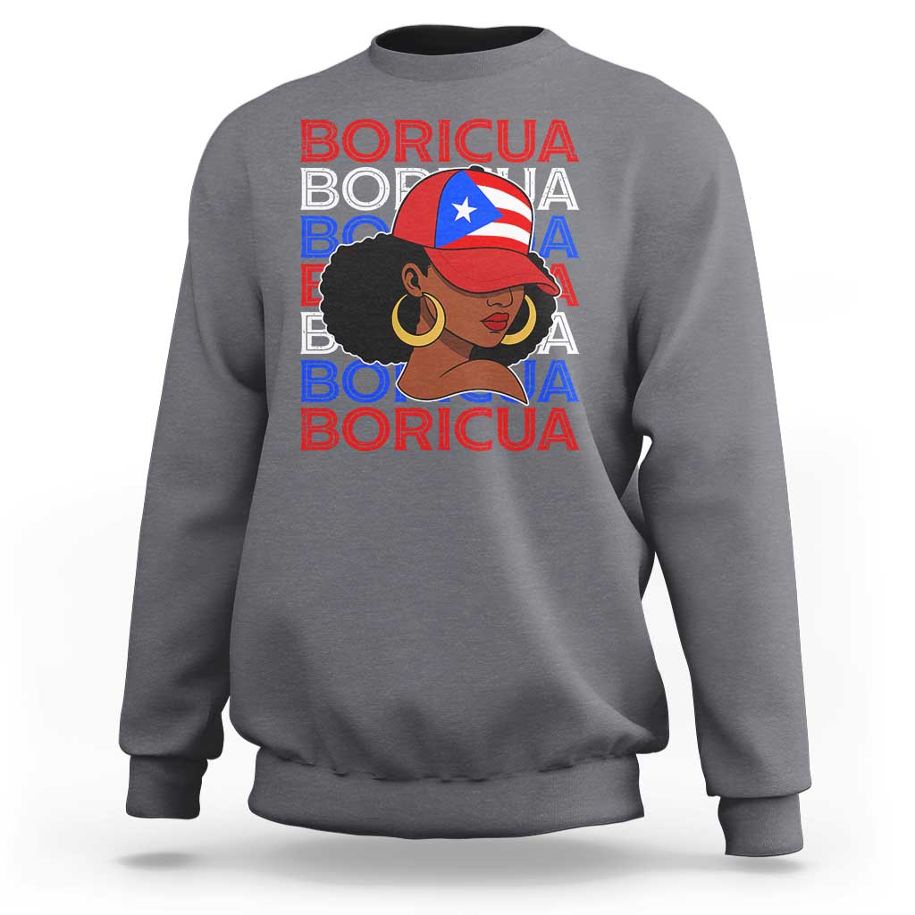 Puerto Rico Boricua Girl  Proud Puerto Rican Hispanic Heritage Sweatshirt - Wonder Print Shop