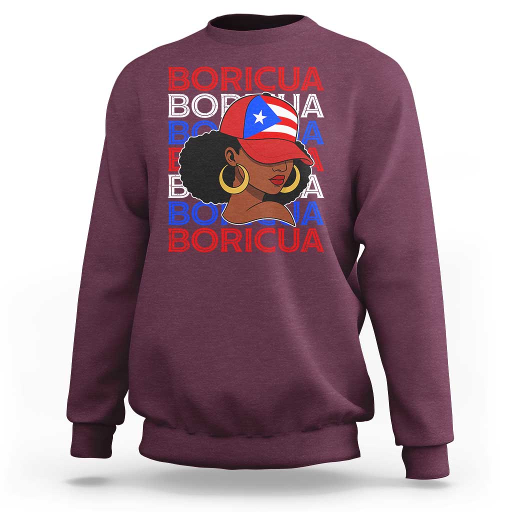 Puerto Rico Boricua Girl  Proud Puerto Rican Hispanic Heritage Sweatshirt - Wonder Print Shop