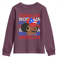 Puerto Rico Boricua Girl  Proud Puerto Rican Hispanic Heritage Youth Sweatshirt - Wonder Print Shop