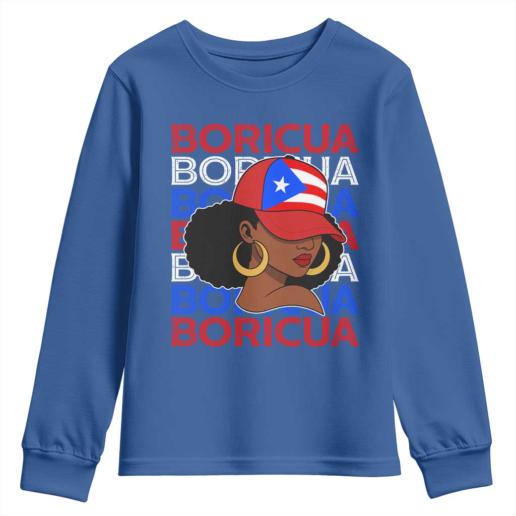 Puerto Rico Boricua Girl  Proud Puerto Rican Hispanic Heritage Youth Sweatshirt - Wonder Print Shop
