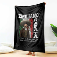 Emiliano Zapata Throw Blanket Better To Die On Your Feet Than Live On Your Knees Mexican Revolution - Wonder Print Shop