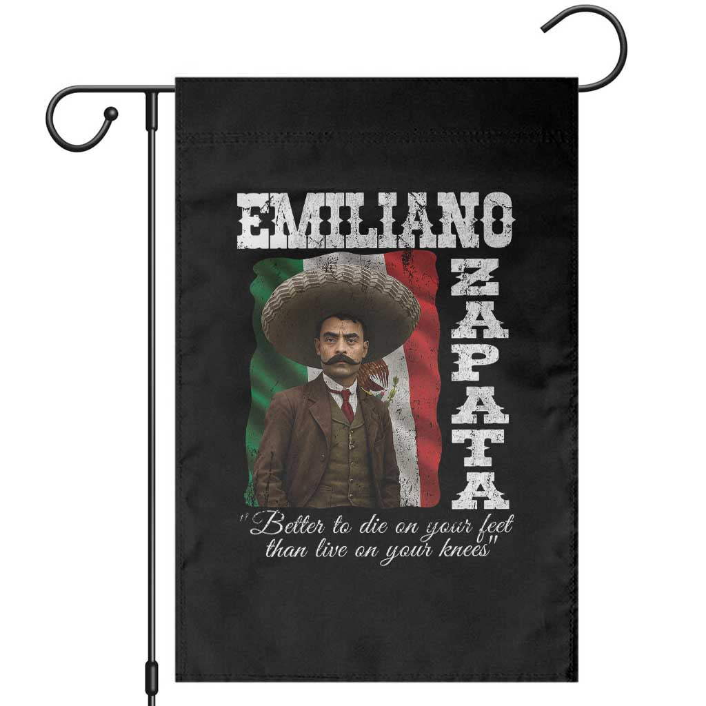 Emiliano Zapata Garden Flag Better To Die On Your Feet Than Live On Your Knees Mexican Revolution - Wonder Print Shop