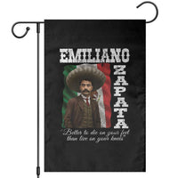 Emiliano Zapata Garden Flag Better To Die On Your Feet Than Live On Your Knees Mexican Revolution - Wonder Print Shop