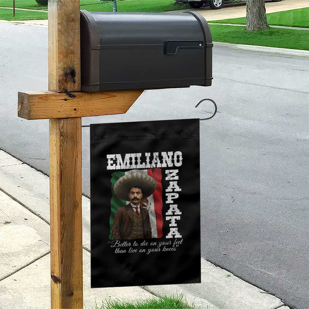Emiliano Zapata Garden Flag Better To Die On Your Feet Than Live On Your Knees Mexican Revolution - Wonder Print Shop
