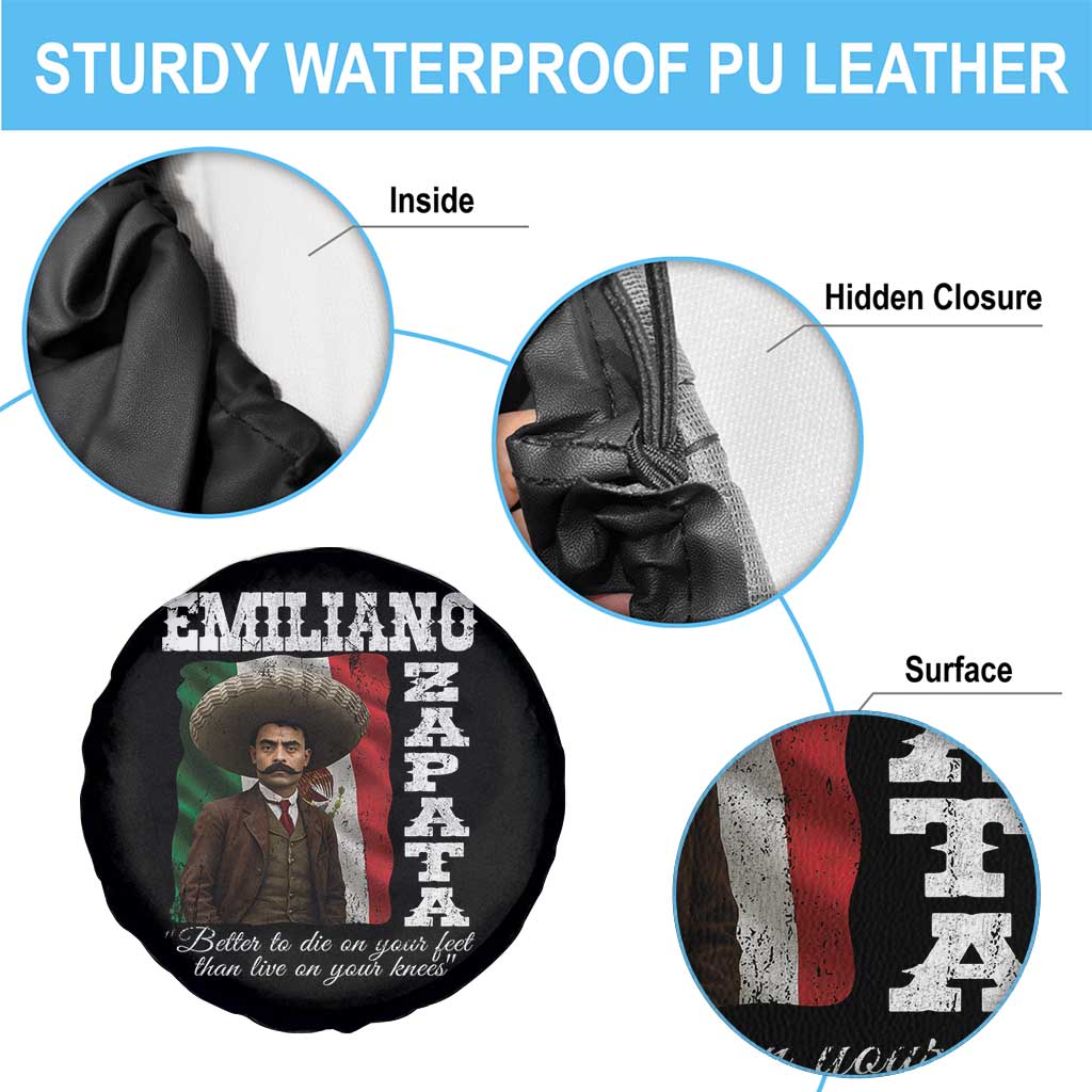 Emiliano Zapata Spare Tire Cover Better To Die On Your Feet Than Live On Your Knees Mexican Revolution - Wonder Print Shop