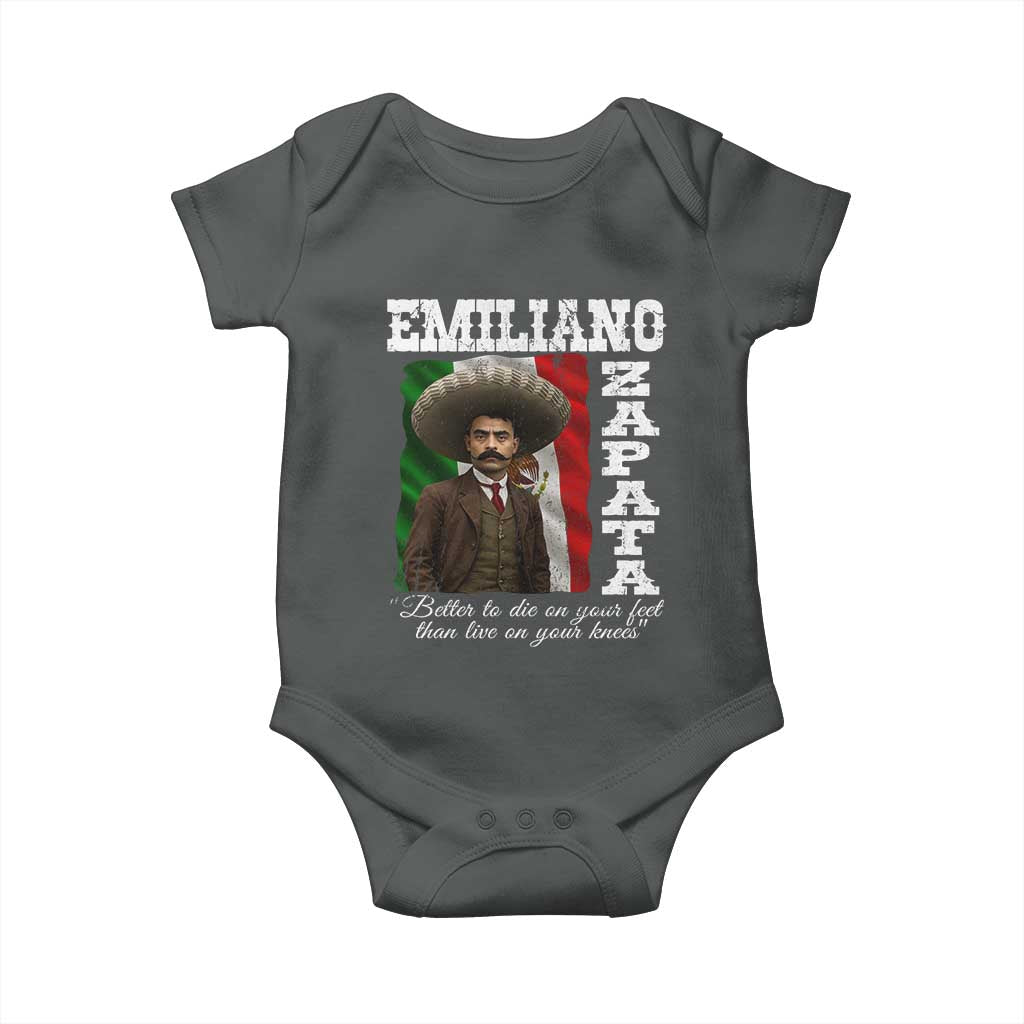 Emiliano Zapata Baby Onesie Better To Die On Your Feet Than Live On Your Knees Mexican Revolution - Wonder Print Shop