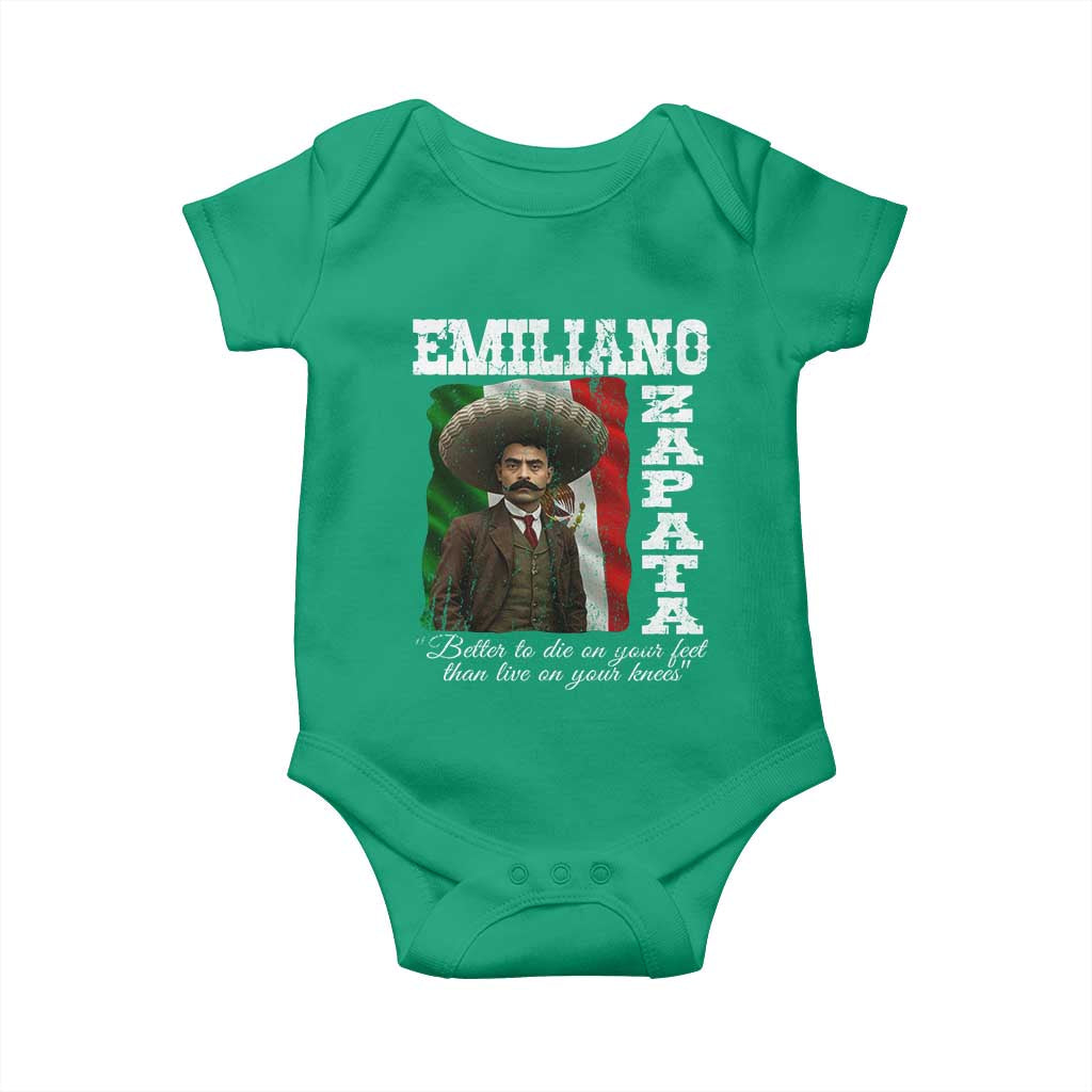 Emiliano Zapata Baby Onesie Better To Die On Your Feet Than Live On Your Knees Mexican Revolution - Wonder Print Shop