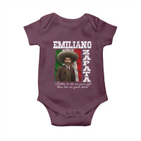 Emiliano Zapata Baby Onesie Better To Die On Your Feet Than Live On Your Knees Mexican Revolution - Wonder Print Shop