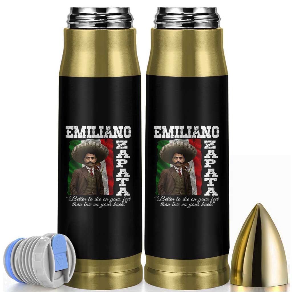 Emiliano Zapata Bullet Tumbler Better To Die On Your Feet Than Live On Your Knees Mexican Revolution - Wonder Print Shop