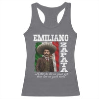Emiliano Zapata Racerback Tank Top Better To Die On Your Feet Than Live On Your Knees Mexican Revolution - Wonder Print Shop