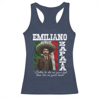 Emiliano Zapata Racerback Tank Top Better To Die On Your Feet Than Live On Your Knees Mexican Revolution - Wonder Print Shop