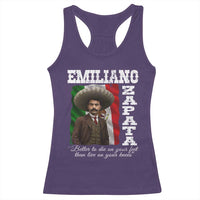 Emiliano Zapata Racerback Tank Top Better To Die On Your Feet Than Live On Your Knees Mexican Revolution - Wonder Print Shop