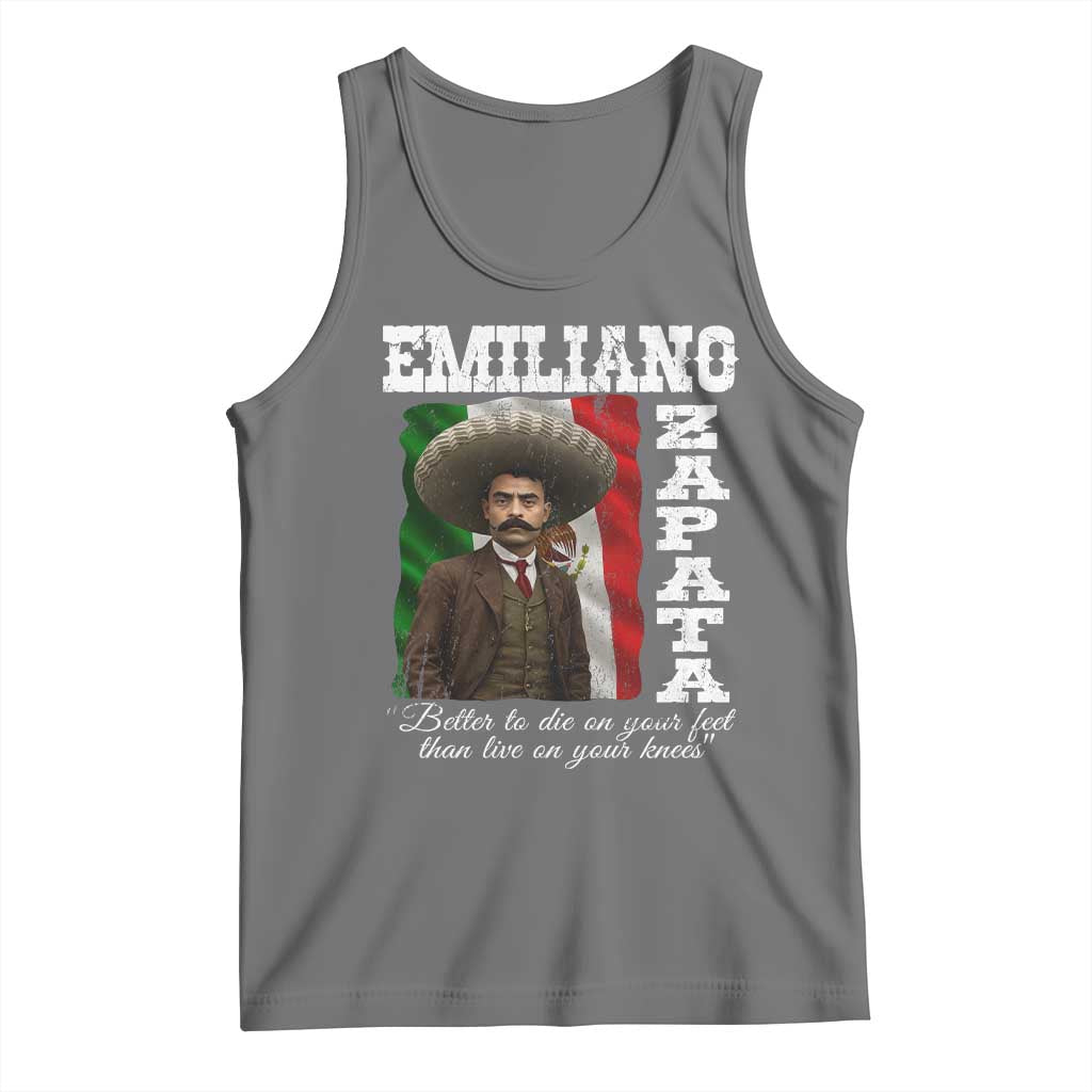 Emiliano Zapata Tank Top Better To Die On Your Feet Than Live On Your Knees Mexican Revolution - Wonder Print Shop