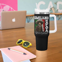 Emiliano Zapata Tumbler With Handle Better To Die On Your Feet Than Live On Your Knees Mexican Revolution - Wonder Print Shop