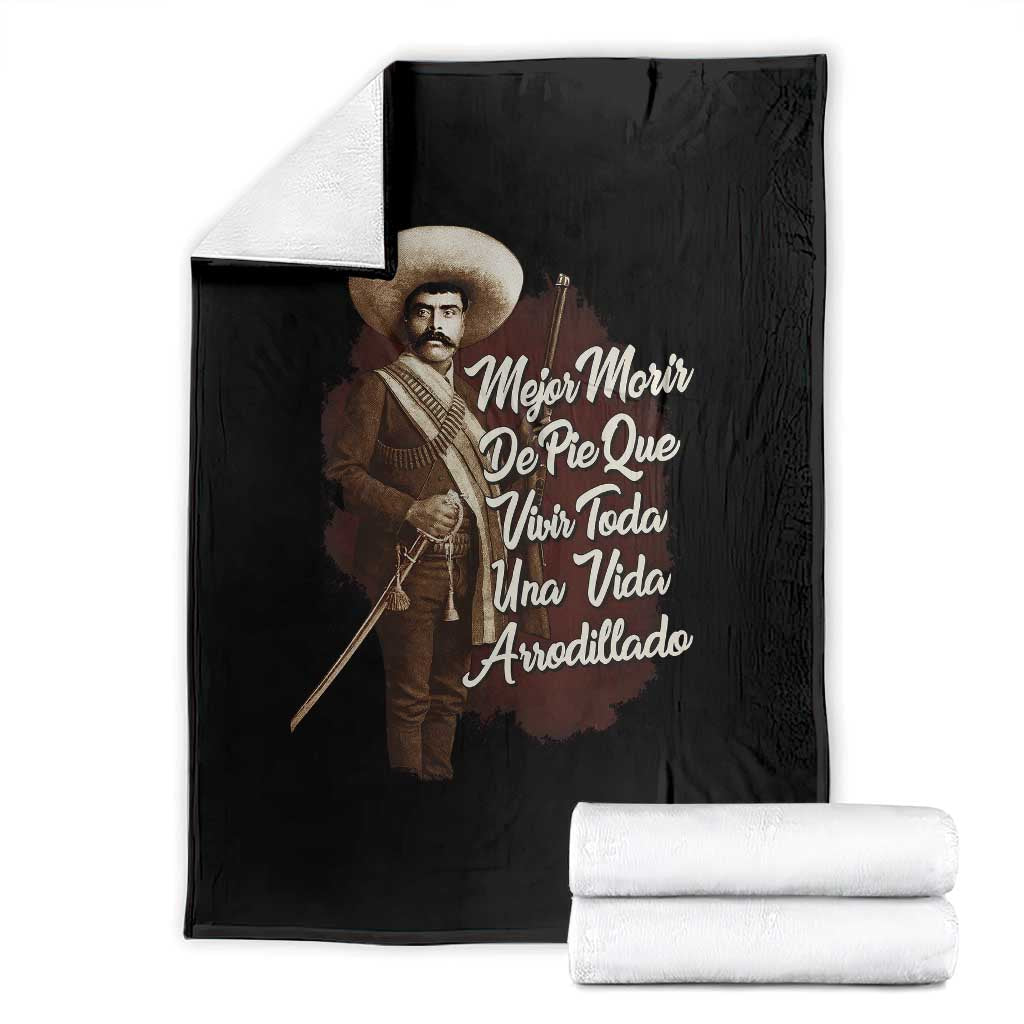 Emiliano Zapata Throw Blanket Mejor Morir De Pie Que Vivir Toda Una Vida Arrodillado - Wonder Print Shop