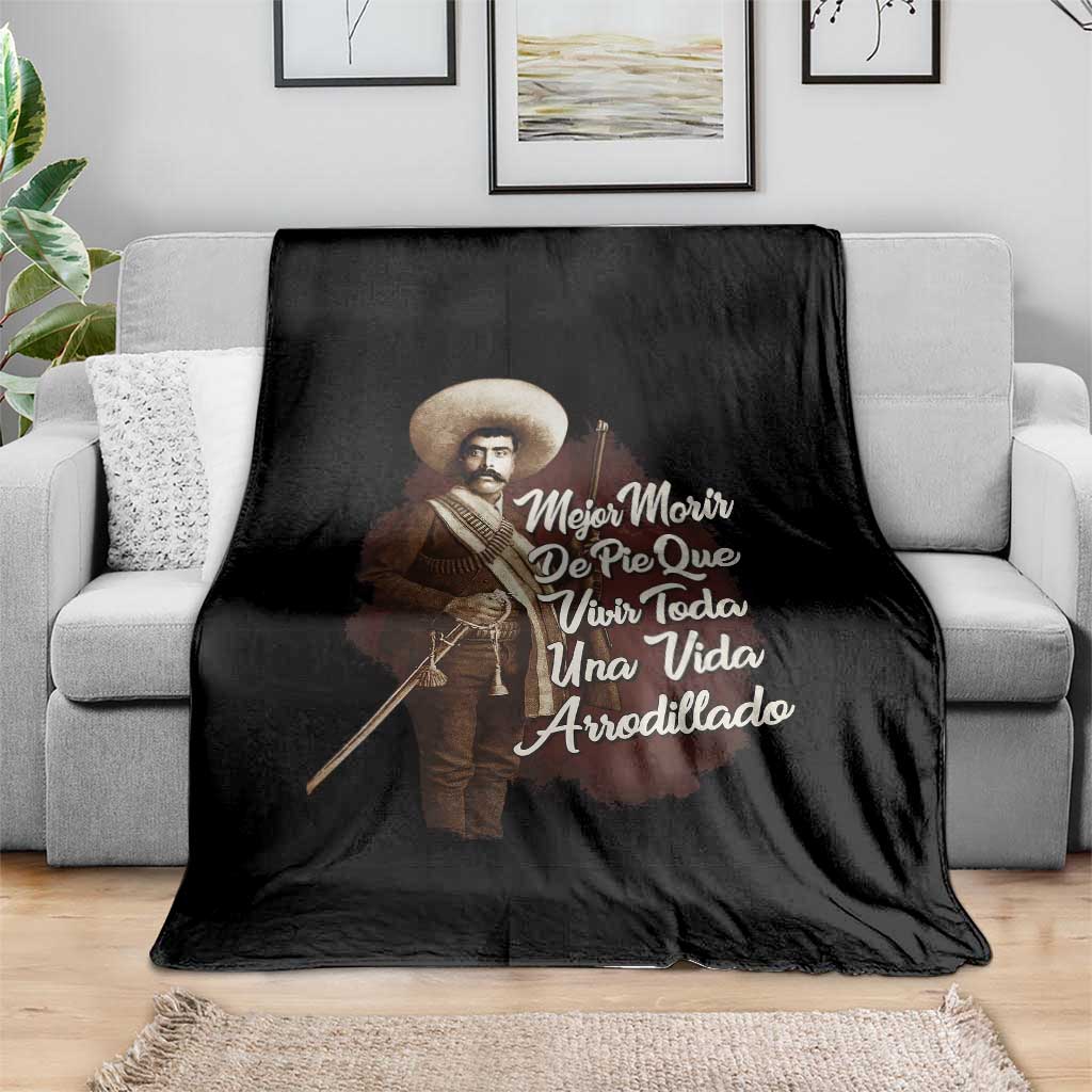 Emiliano Zapata Throw Blanket Mejor Morir De Pie Que Vivir Toda Una Vida Arrodillado - Wonder Print Shop