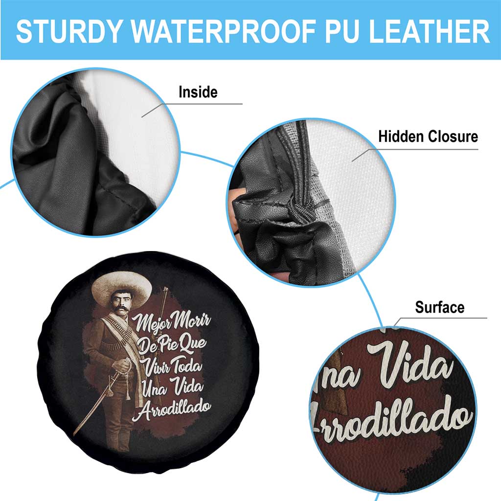 Emiliano Zapata Spare Tire Cover Mejor Morir De Pie Que Vivir Toda Una Vida Arrodillado - Wonder Print Shop