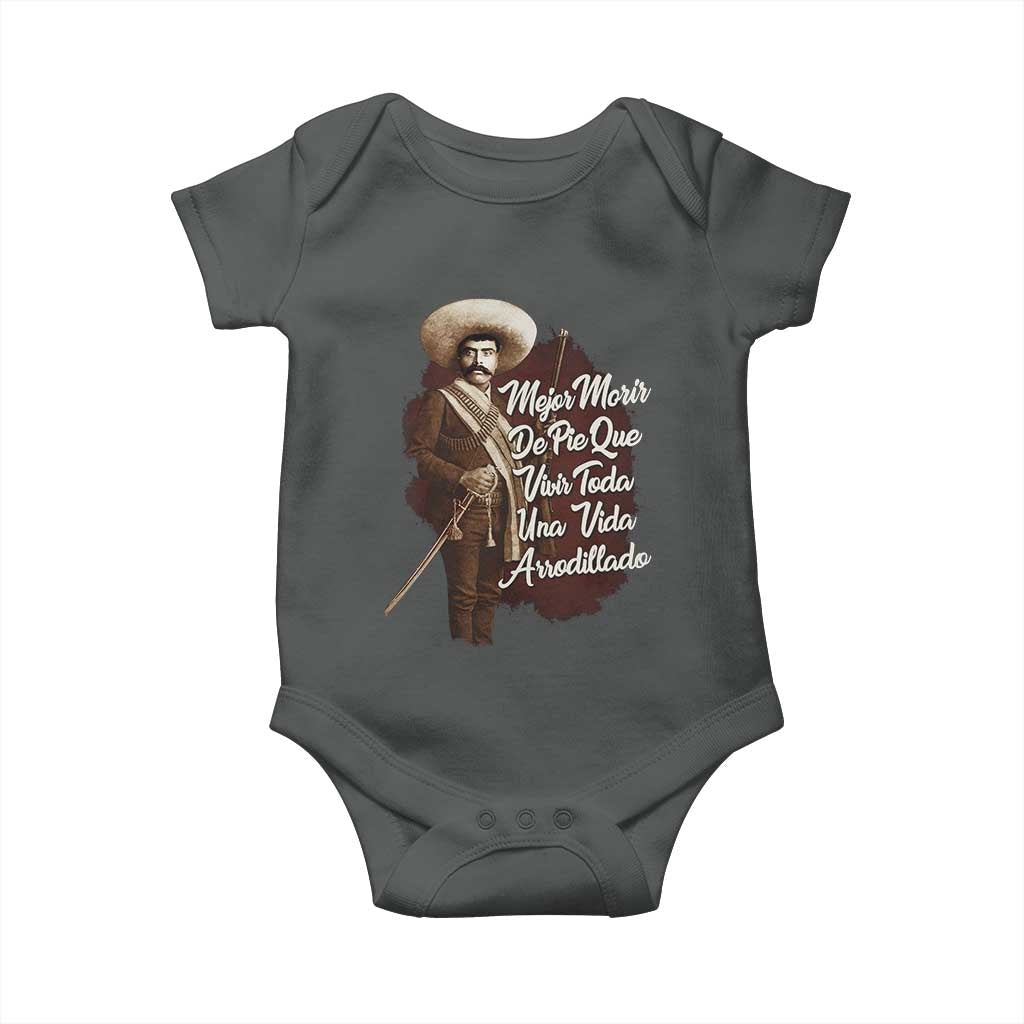 Emiliano Zapata Baby Onesie Mejor Morir De Pie Que Vivir Toda Una Vida Arrodillado - Wonder Print Shop