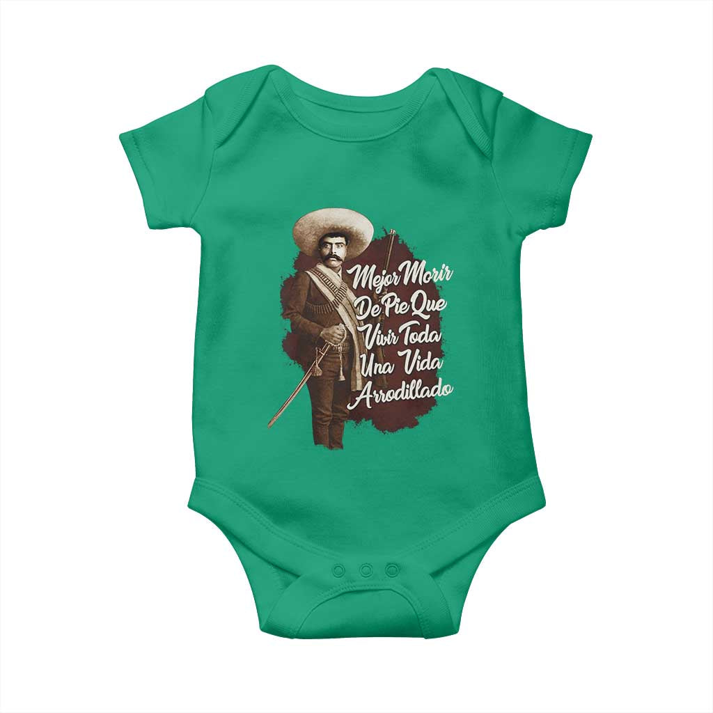 Emiliano Zapata Baby Onesie Mejor Morir De Pie Que Vivir Toda Una Vida Arrodillado - Wonder Print Shop