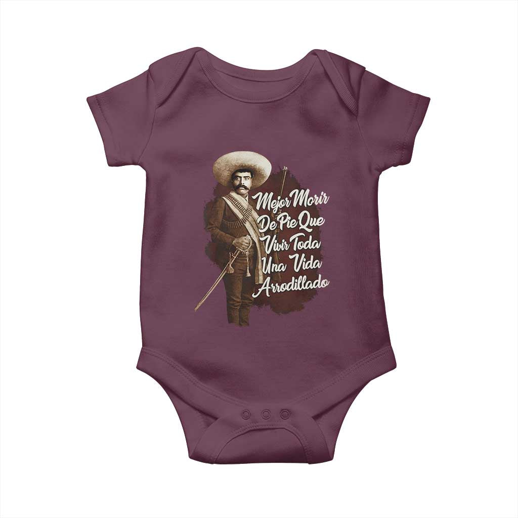 Emiliano Zapata Baby Onesie Mejor Morir De Pie Que Vivir Toda Una Vida Arrodillado - Wonder Print Shop