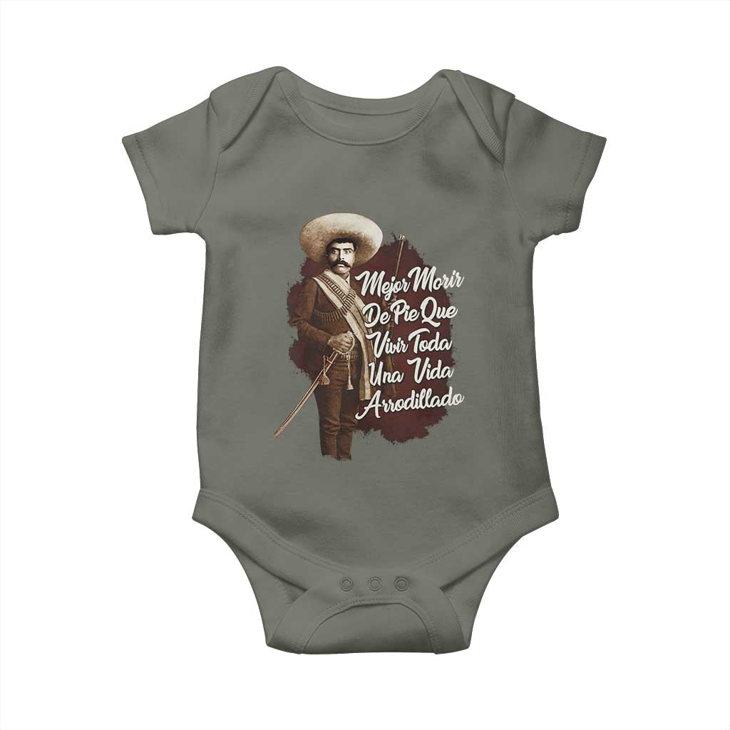 Emiliano Zapata Baby Onesie Mejor Morir De Pie Que Vivir Toda Una Vida Arrodillado - Wonder Print Shop