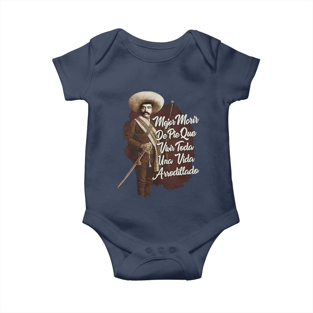 Emiliano Zapata Baby Onesie Mejor Morir De Pie Que Vivir Toda Una Vida Arrodillado - Wonder Print Shop