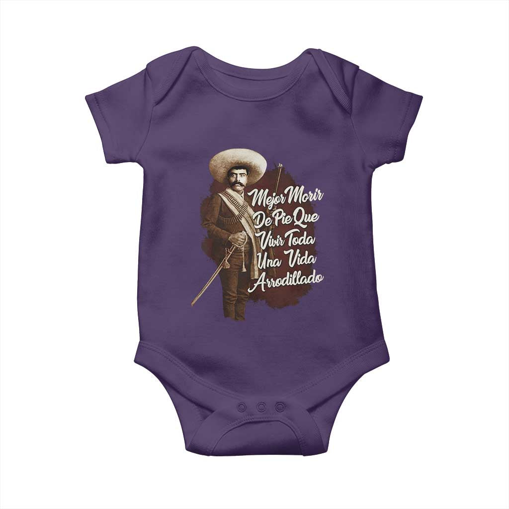 Emiliano Zapata Baby Onesie Mejor Morir De Pie Que Vivir Toda Una Vida Arrodillado - Wonder Print Shop