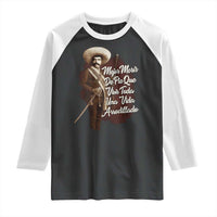 Emiliano Zapata Raglan Shirt Mejor Morir De Pie Que Vivir Toda Una Vida Arrodillado - Wonder Print Shop