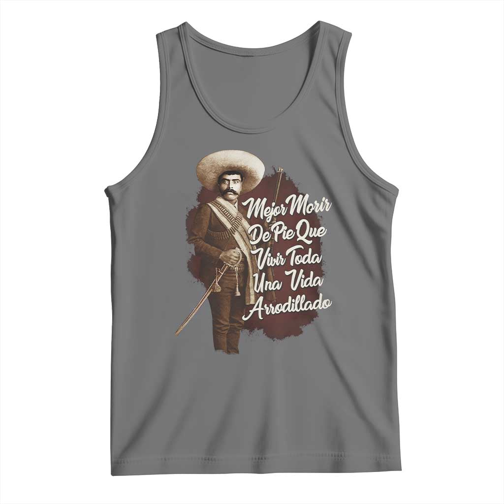 Emiliano Zapata Tank Top Mejor Morir De Pie Que Vivir Toda Una Vida Arrodillado - Wonder Print Shop