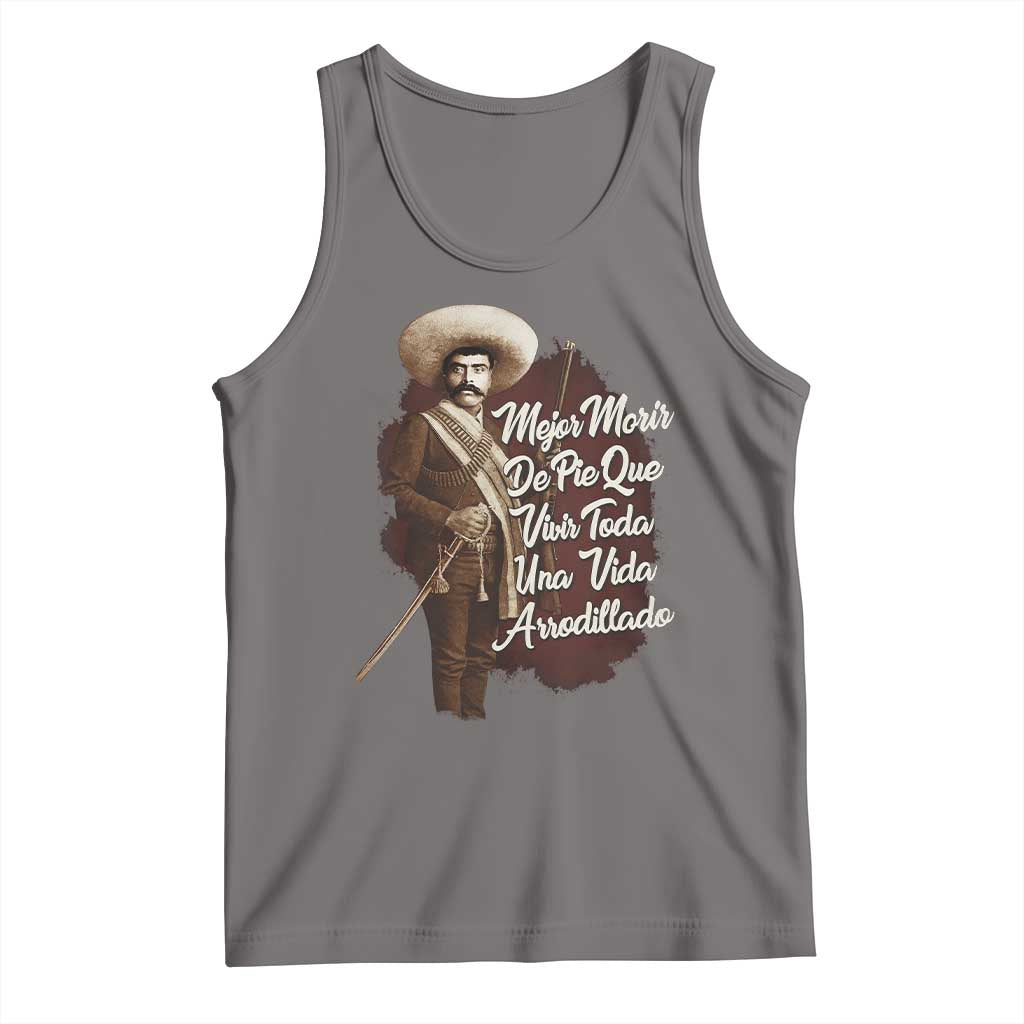 Emiliano Zapata Tank Top Mejor Morir De Pie Que Vivir Toda Una Vida Arrodillado - Wonder Print Shop