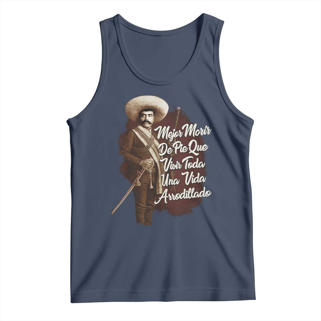 Emiliano Zapata Tank Top Mejor Morir De Pie Que Vivir Toda Una Vida Arrodillado - Wonder Print Shop