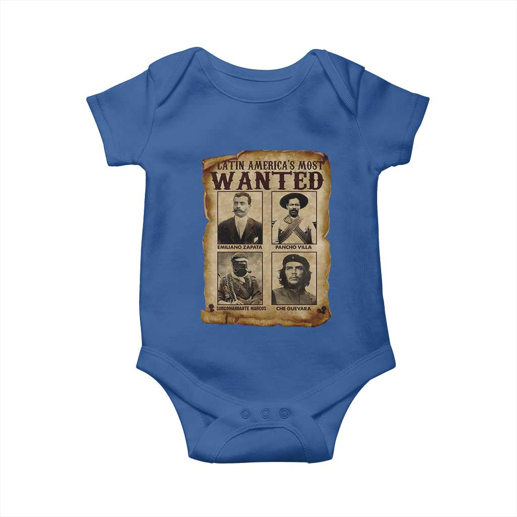 Latin America's Most Wanted Revolution Latino Hispanic Heritage Baby Onesie Wanted Sign - Wonder Print Shop
