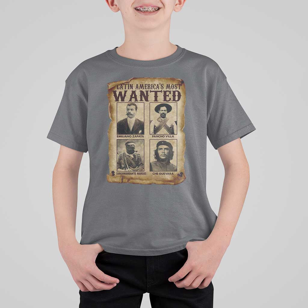 Latin America's Most Wanted Revolution Latino Hispanic Heritage T Shirt For Kid Wanted Sign - Wonder Print Shop