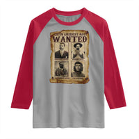 Latin America's Most Wanted Revolution Latino Hispanic Heritage Raglan Shirt Wanted Sign - Wonder Print Shop