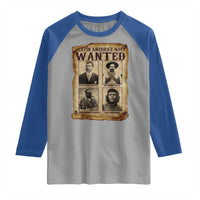 Latin America's Most Wanted Revolution Latino Hispanic Heritage Raglan Shirt Wanted Sign - Wonder Print Shop