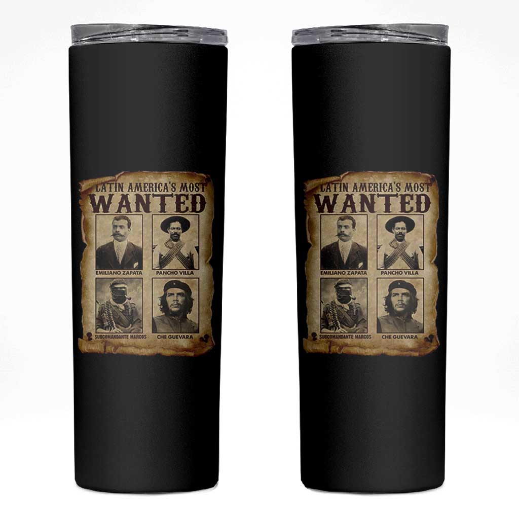 Latin America's Most Wanted Revolution Latino Hispanic Heritage Skinny Tumbler Wanted Sign - Wonder Print Shop