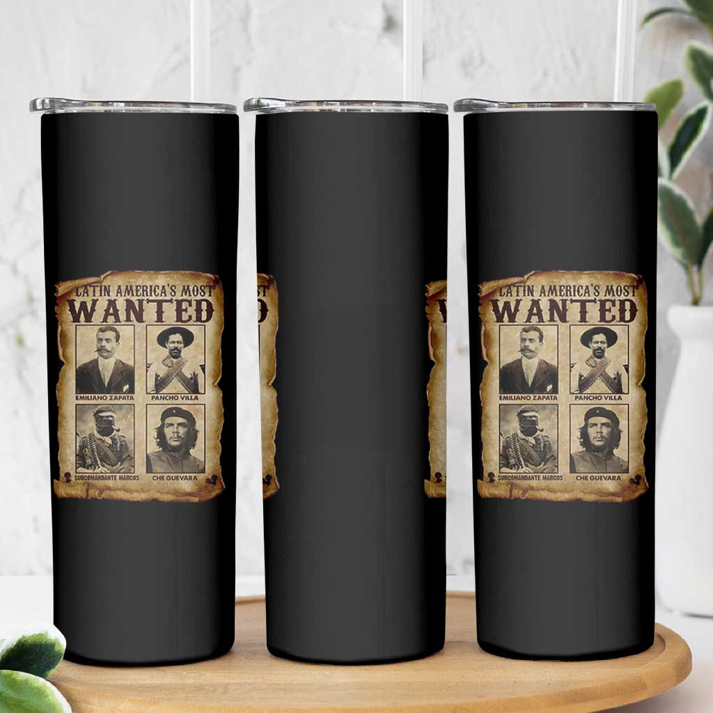 Latin America's Most Wanted Revolution Latino Hispanic Heritage Skinny Tumbler Wanted Sign - Wonder Print Shop