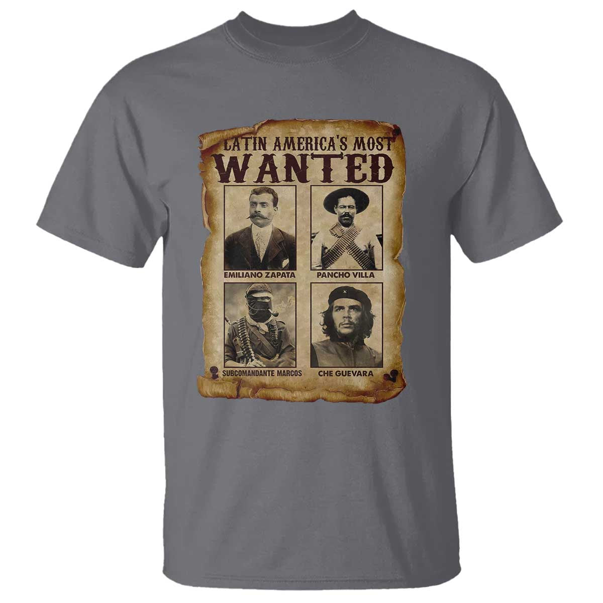 Latin America's Most Wanted Revolution Latino Hispanic Heritage T Shirt Wanted Sign - Wonder Print Shop