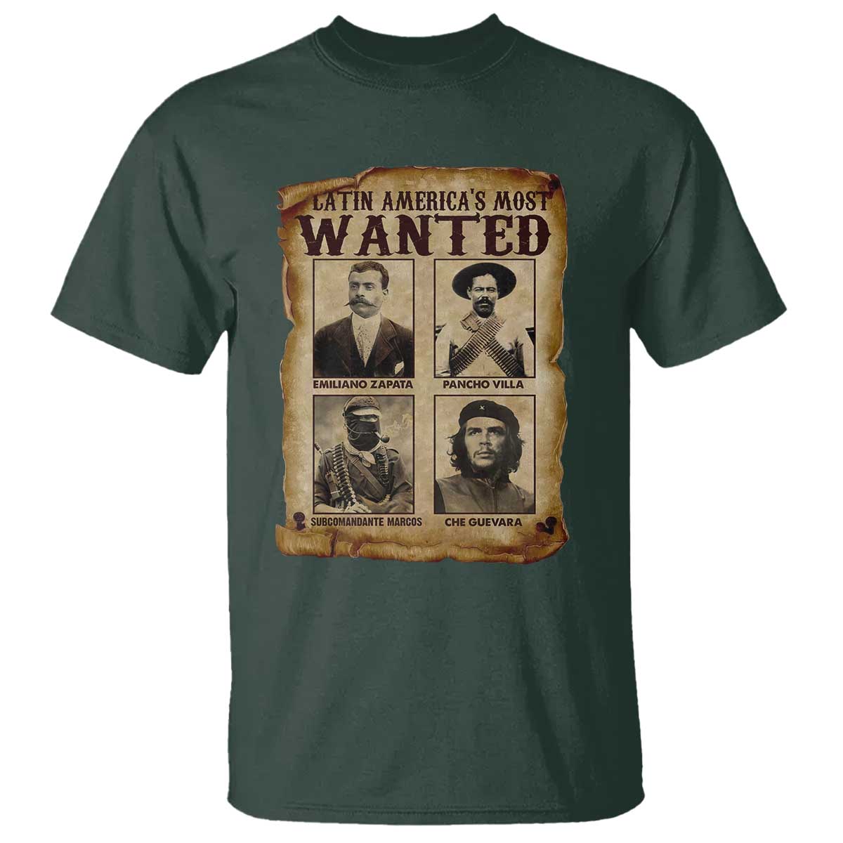 Latin America's Most Wanted Revolution Latino Hispanic Heritage T Shirt Wanted Sign - Wonder Print Shop