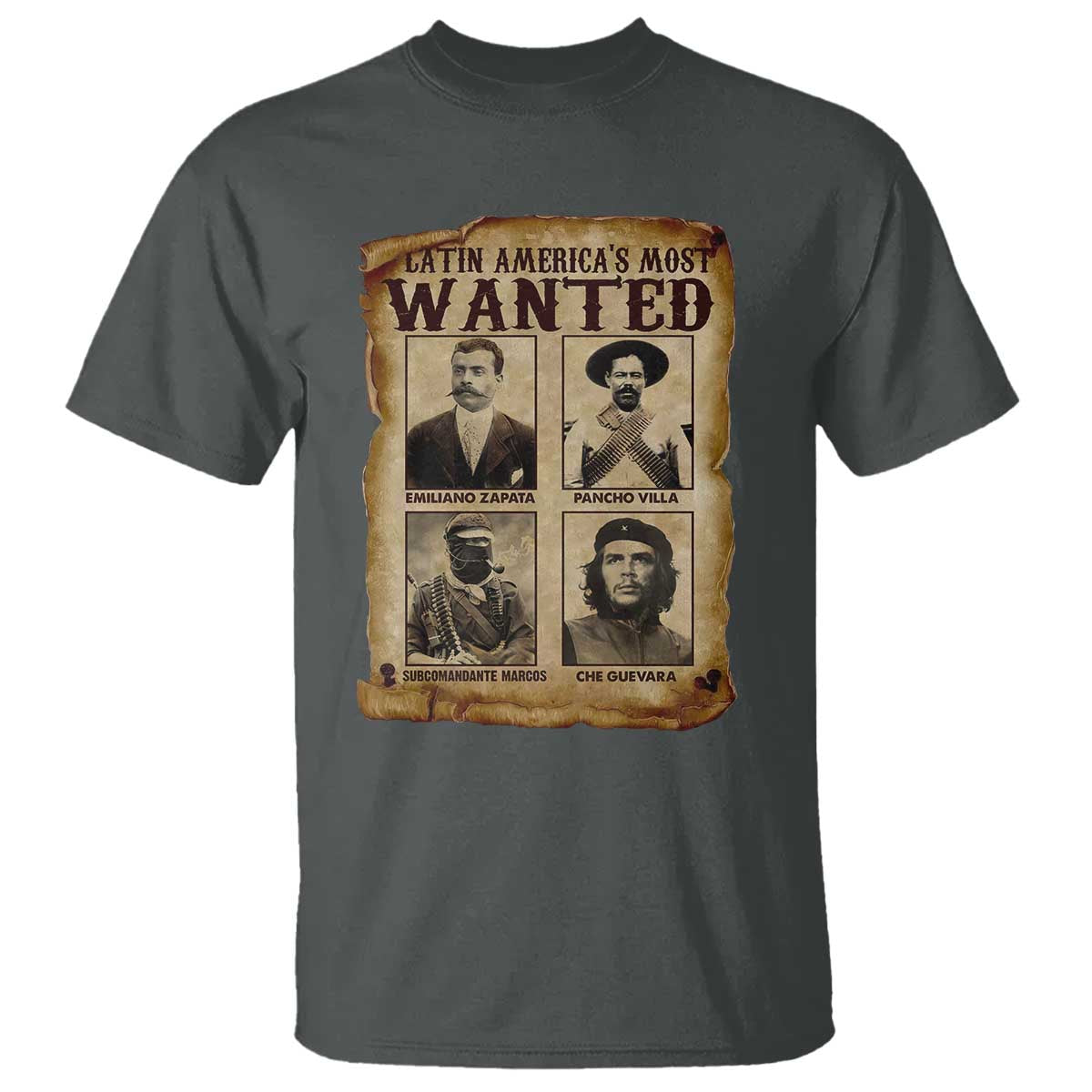 Latin America's Most Wanted Revolution Latino Hispanic Heritage T Shirt Wanted Sign - Wonder Print Shop