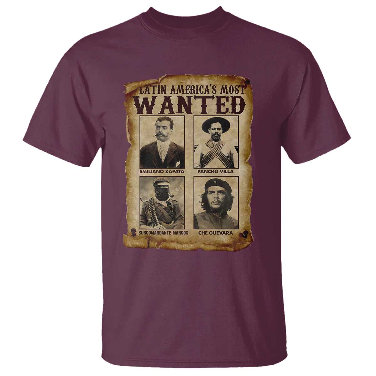 Latin America's Most Wanted Revolution Latino Hispanic Heritage T Shirt Wanted Sign - Wonder Print Shop