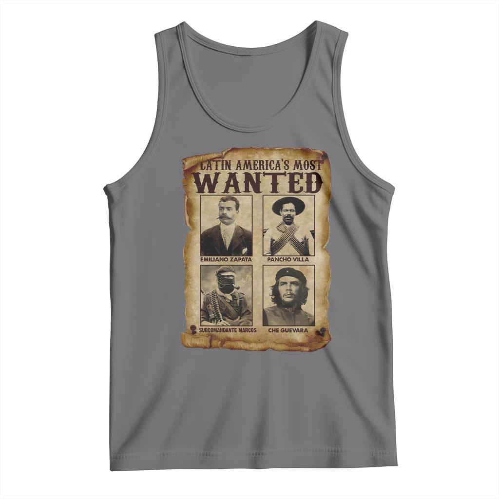 Latin America's Most Wanted Revolution Latino Hispanic Heritage Tank Top Wanted Sign - Wonder Print Shop